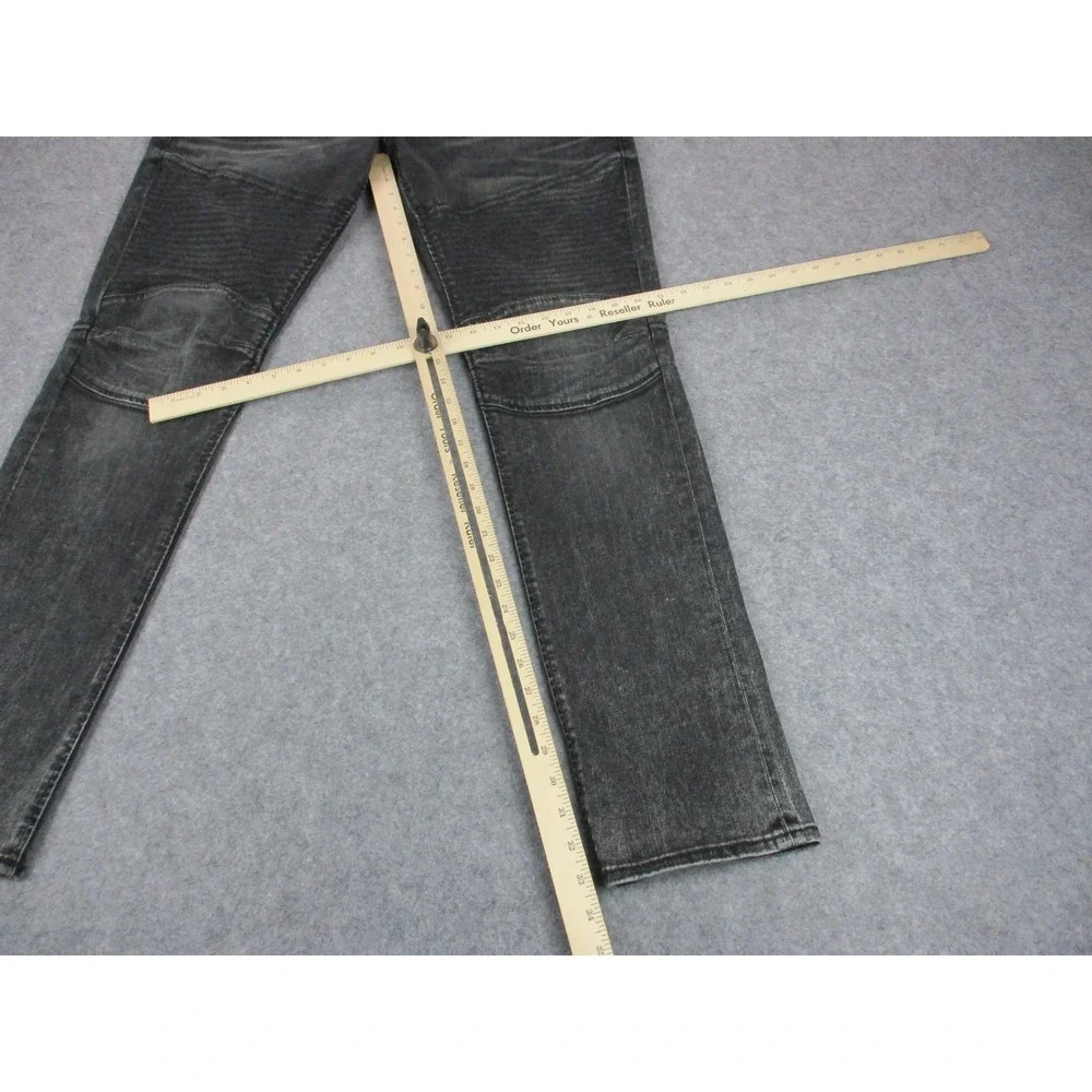 True Religion Jeans Mens 38 Gray Rocco Moto Relaxed Skinny Pocket Embroidery